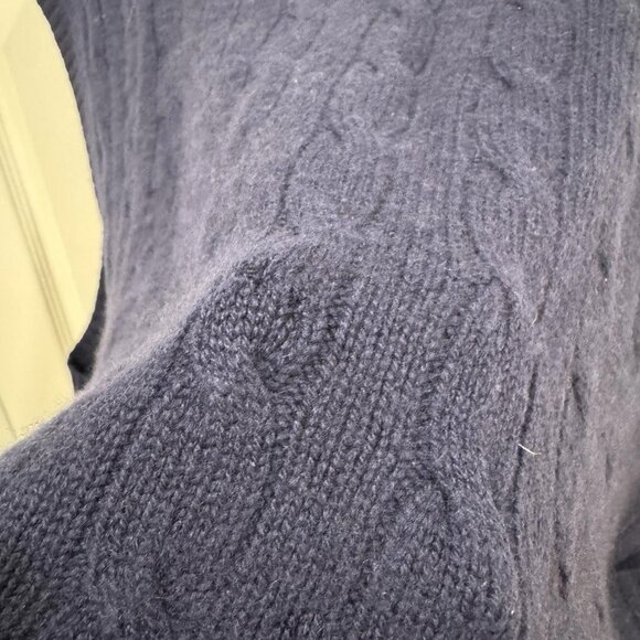 Men’s Polo Ralph Lauren Cable Knit‎ Vest 100% Cashmere XXL 2XL Blue Vneck - Picture 4 of 9